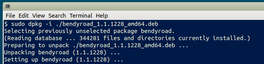 installing BendyRoad