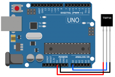 Arduino and tmp36 sensor wiring